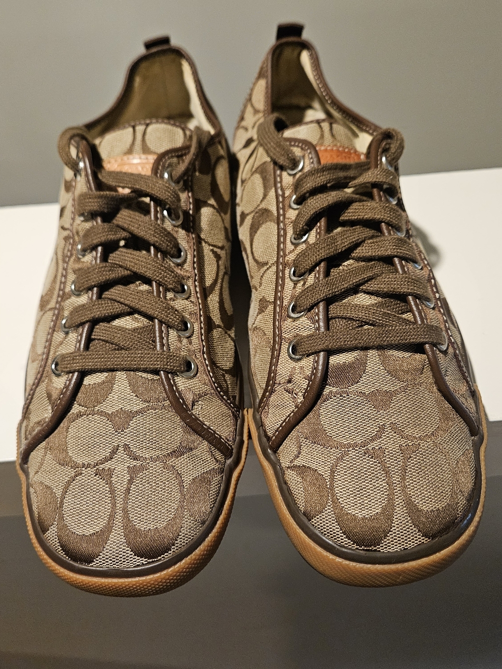 Coach Men’s Brown Signature Canvas Sneakers